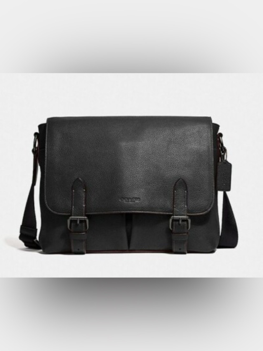 Coach Black Leather Metropolitan Messenger Bag for Men